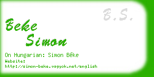 beke simon business card