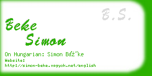 beke simon business card